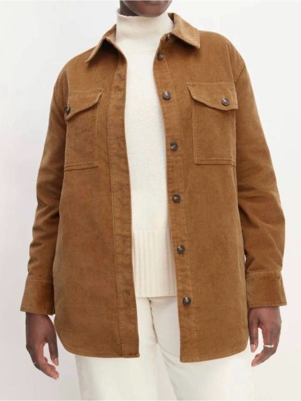 Everlane Women’s Corduroy Shirt Jacket - Rust / Brown, Size Medium